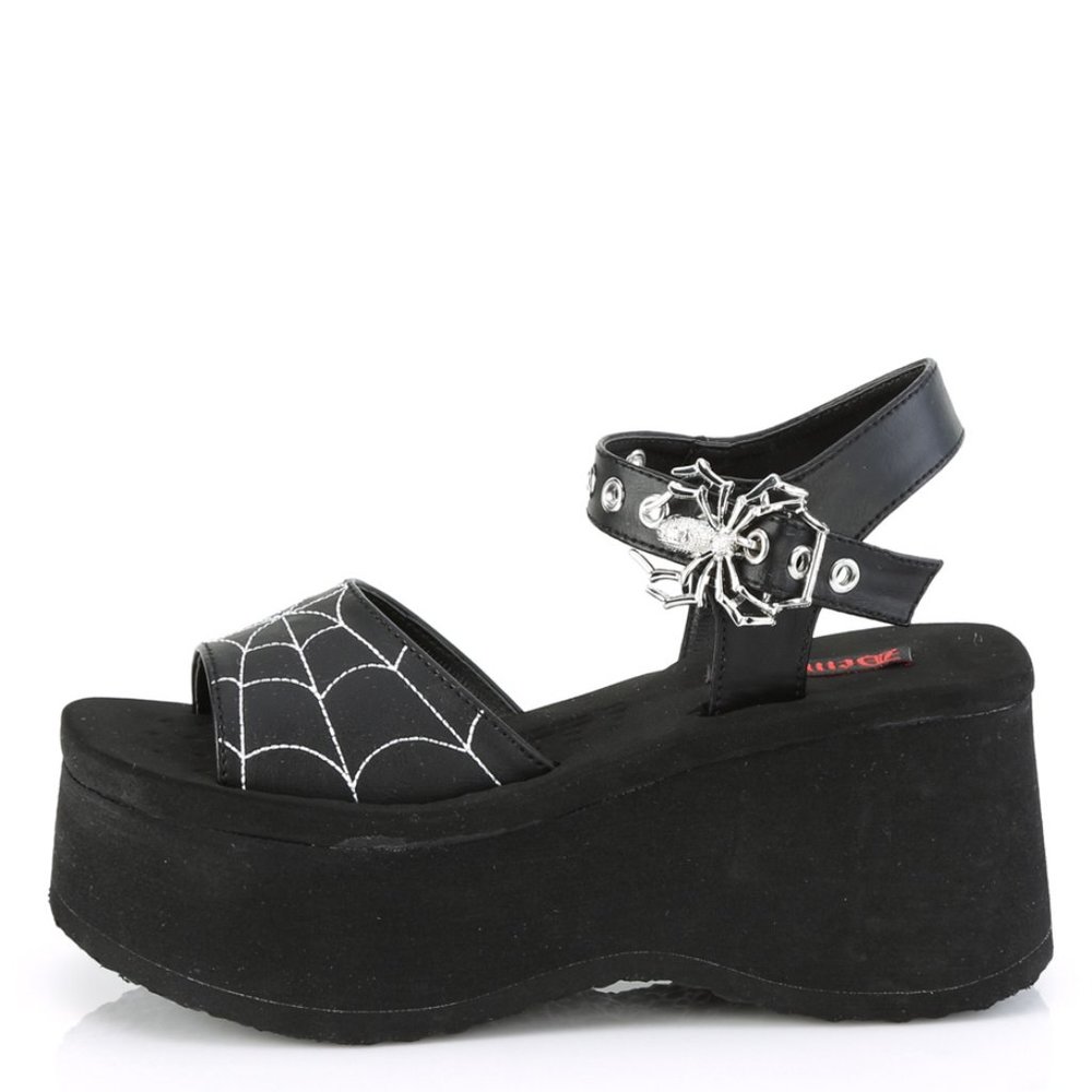 Platform Gothic Spider Web Sandals